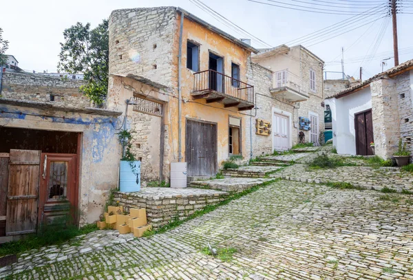 Gemütliche Enge Straße Pano Lefkara Dorf Bezirk Limassol Zypern — Stockfoto