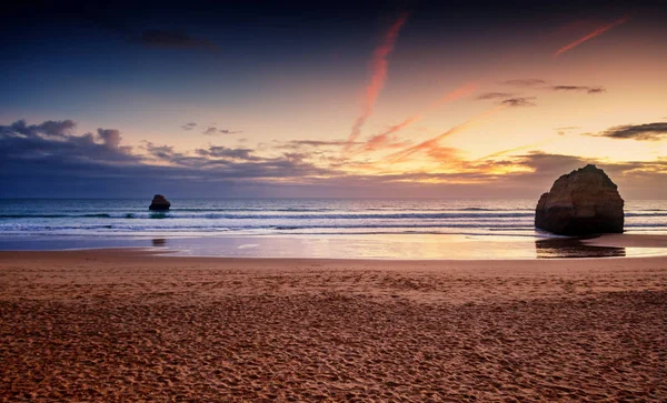 Atlantic Coast Sunset Algarve Portugal Stunning Beautiful Landscape — Stock Photo, Image