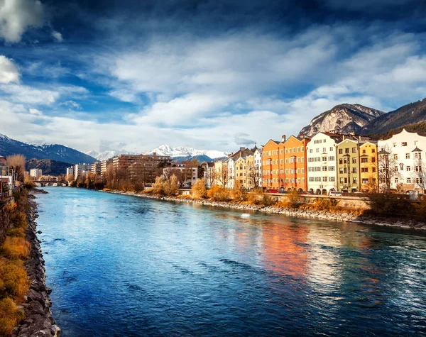Innsbruck Autriche Capitale Tyrol Sud Magnifique Paysage Urbain Automne Une — Photo