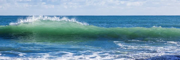 Onda Oceano Banner Onda Mar Close Fotografia Macro Foto Espuma — Fotografia de Stock