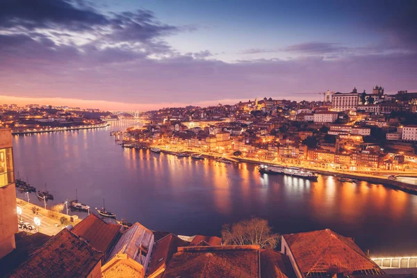 Porto Portugalia Starym Panoramę Miasta Całej Rzeki Douro Piękne Krajobrazy — Zdjęcie stockowe