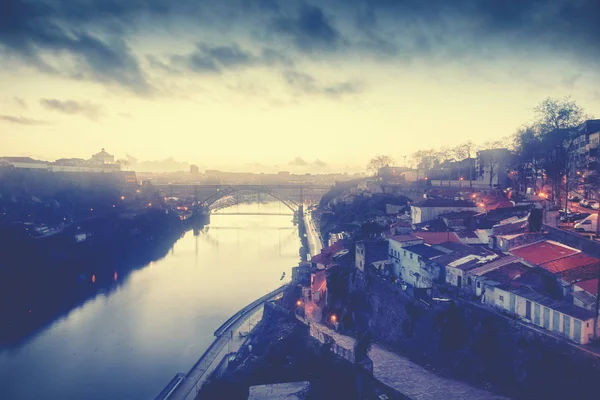 Porto Portekiz Eski Şehir Manzarası Douro Nehir Güzel Kentsel Peyzaj — Stok fotoğraf