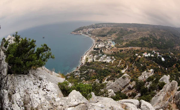 Güzel Dağ Deniz Manzara Karadeniz Crimea Üstten Görünüm — Stok fotoğraf