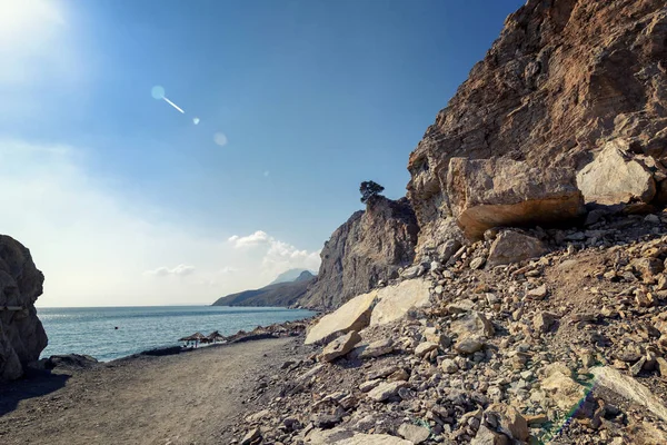 Pietra Costa Rocciosa Del Mar Mediterraneo Isola Kos Grecia Bellissimo — Foto Stock