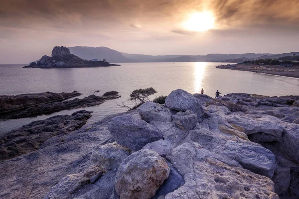 Isola Kos Grecia Vista Sulla Costa Del Villaggio Kefalos Isola — Foto Stock