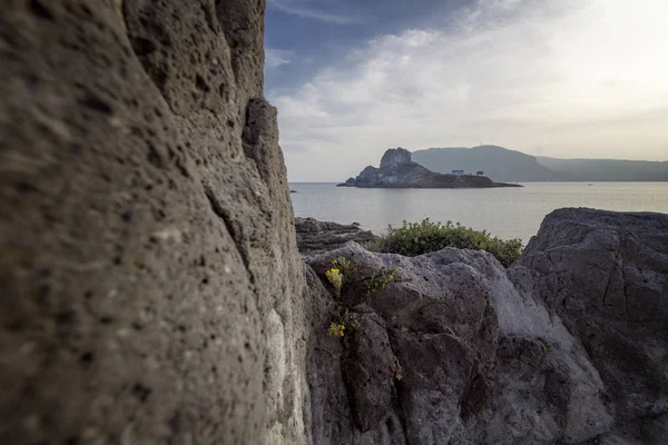 Isola Kos Grecia Vista Sulla Costa Del Villaggio Kefalos Isola — Foto Stock