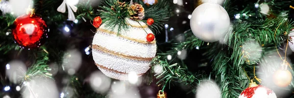 Decorazioni Sull Albero Natale Giocattoli Dell Albero Natale Fiocchi Neve — Foto Stock