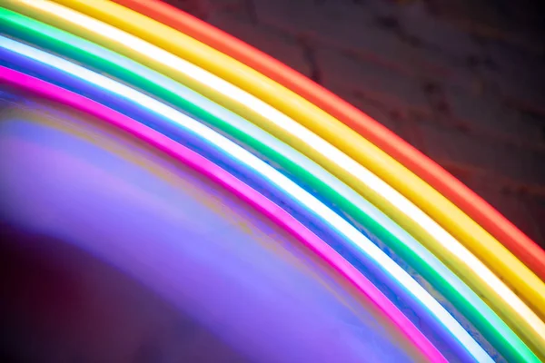 Arco-íris cores neon fundo, abstrato festivo moderno vibrante — Fotografia de Stock