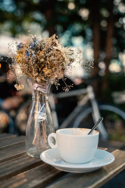 Güzel Sakin Bir Hayat Bir Fincan Dolusu Sarhoş Kahve Bir — Stok fotoğraf