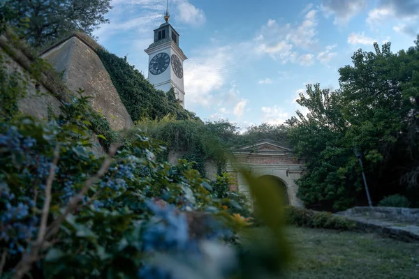 Clock Tower Petrovaradin Fortress Novi Sad Serbia Travel Balkan Countries — Stock Photo, Image