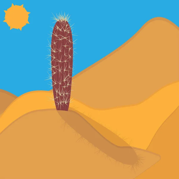 Kaktus Pustyni Kaktus Pod Sunlights Samotny Kaktus Pustyni Wektor — Wektor stockowy