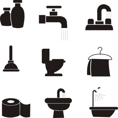 Banyo kolaylıklar simge vektör
