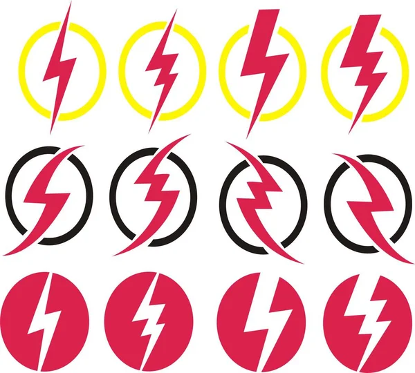 Elektrik enerjisi vektör Icon set