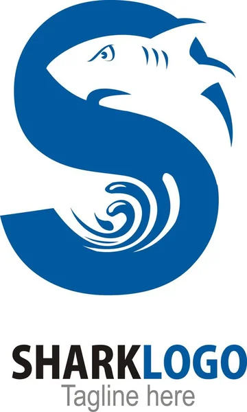 Köpekbalığı logo tasarım şablonu
