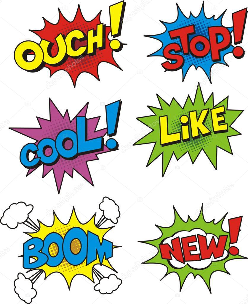 colorful speech bubble set on white background