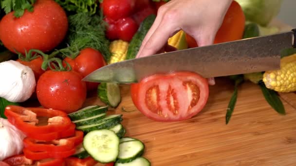 Comida Saludable Hortalizas Frescas Cocción — Vídeos de Stock