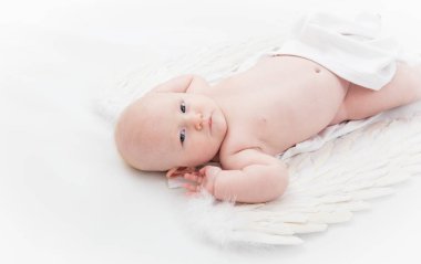 beyaz zemin üzerinde bebek portre