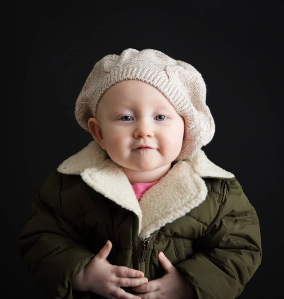 Dítě Portrét Černém Pozadí — Stock fotografie