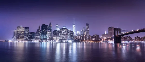 New York Città Tramonto Panorama — Foto Stock