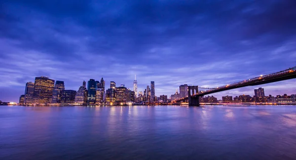 New York Città Tramonto Panorama — Foto Stock
