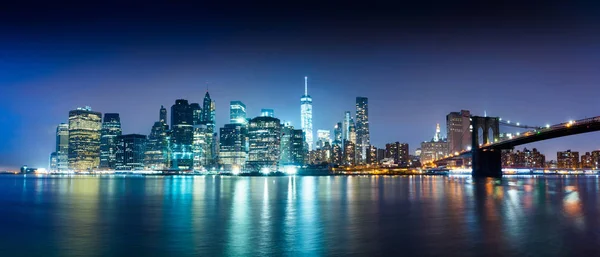 New York City Zonsondergang Panorama — Stockfoto