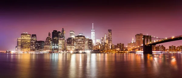 ニューヨーク市の夕日のパノラマ — ストック写真
