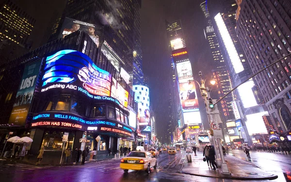 Straten Van New York Stad Broadway Times Square Rechtenvrije Stockafbeeldingen