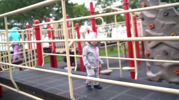 Children Playing Playground — Stock Video