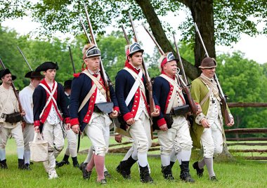 Savaş Monmouth.Revolutionary savaş reenactment yıllık canlandırma . 
