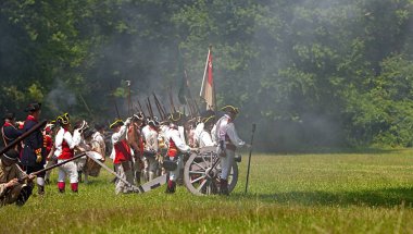 Savaş Monmouth.Revolutionary savaş reenactment yıllık canlandırma . 