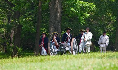 Savaş Monmouth.Revolutionary savaş reenactment yıllık canlandırma . 