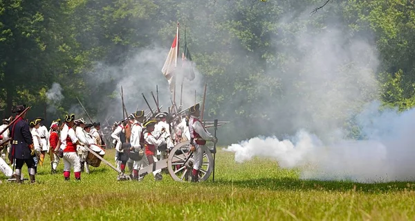 Savaş Monmouth.Revolutionary savaş reenactment yıllık canlandırma . 