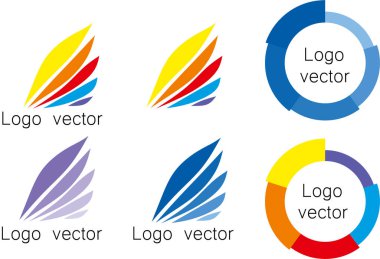 Gökkuşağı kanatları ve dış hat - vektör logosu
