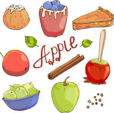 elma, elma, elma yemekleri ayarla