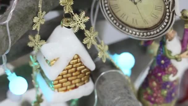Decoración Vacaciones Árbol Navidad — Vídeos de Stock