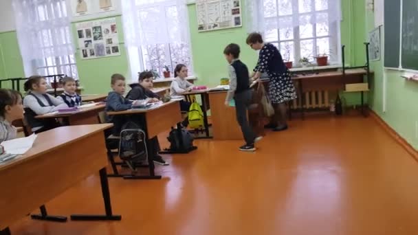 Diciembre 2018 Rusia Kovrov Children Escuela Educación Primaria — Vídeos de Stock