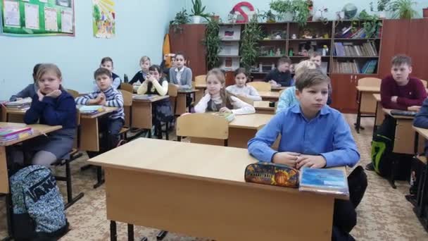 Δεκεμβρίου 2018 Russia Kovrov Children Στο Σχολείο Πρωτοβάθμια Εκπαίδευση — Αρχείο Βίντεο
