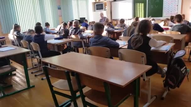 December 2018 Russia Kovrov Children Skolan Grundskoleutbildning — Stockvideo