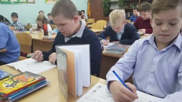 December 2018 Russia Kovrov Children School Primair Onderwijs — Stockvideo