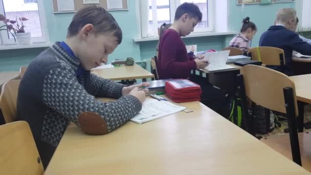 December 2018 Russia Kovrov Children School Primary Education — Stock Video