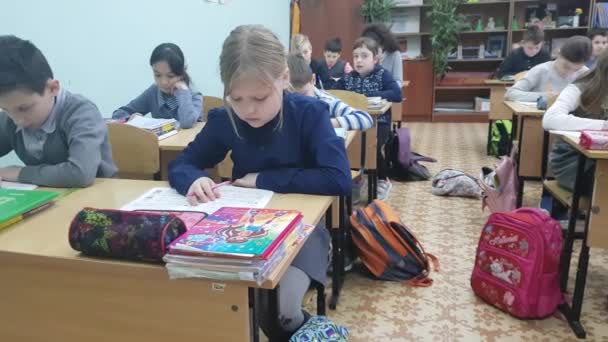 December 2018 Russia Kovrov Children School Primary Education — Stock Video