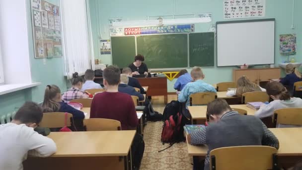 Diciembre 2018 Rusia Kovrov Children Escuela Educación Primaria — Vídeos de Stock