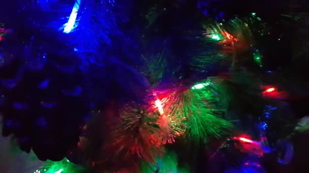 Decoración Navidad Árbol Navidad Juguetes Primer Plano — Vídeo de stock