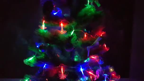 Christmas Decoration Christmas Tree Toys Close Background — Stock Video