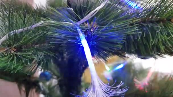 Kerstdecoratie Kerstboom Speelgoed Close Achtergrond — Stockvideo