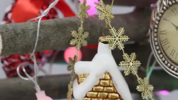 Background Christmas Tree Toys — Stock Video