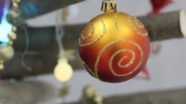 Hintergrund Weihnachtsbaum Spielzeug — Stockvideo