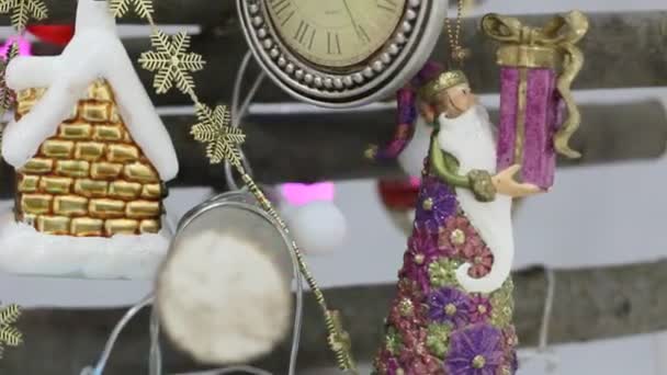 Background Juguetes Árbol Navidad — Vídeo de stock