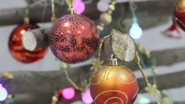 Background Christmas Tree Toys — Stock Video