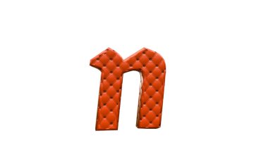 Beyaz arka planda deri malzeme ile 3D alfabe işleme